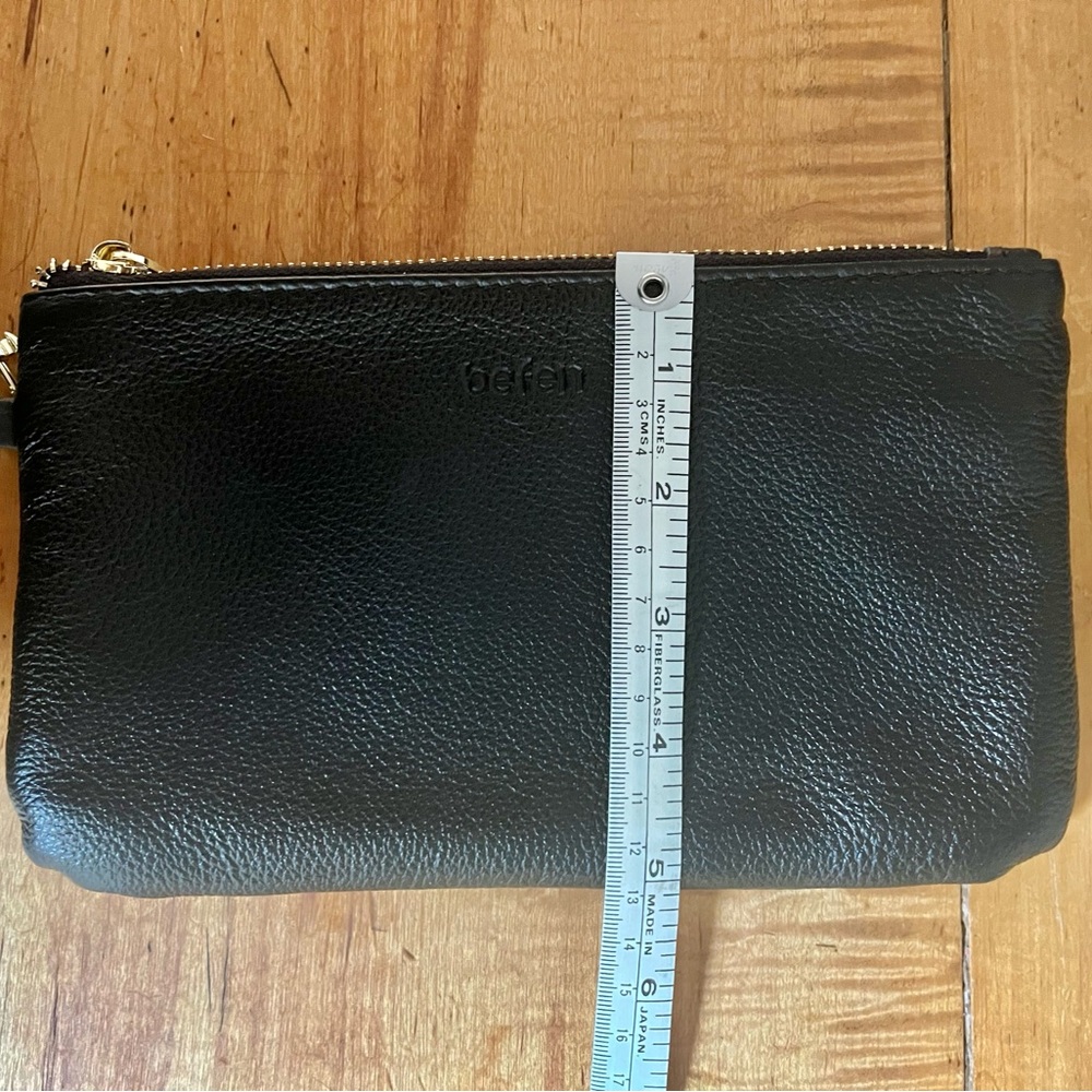 Sleek Black Leather BEFEN Wristlet - Picture 3 of 5